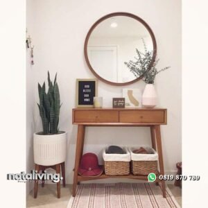 Meja rias retro kayu jati cermin terbaru nataliving furniture