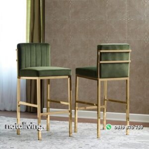 Kursi bar stainless gold bar stool mengkilap terbaik nataliving furniture