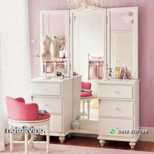 Meja rias kayu finishing duco putih terbaru tolet terbaik nataliving furniture