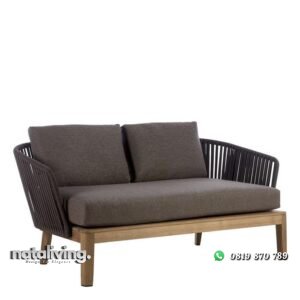 Bangku kayu jati sandaran rajut terbaru full bantalan nataliving furniture