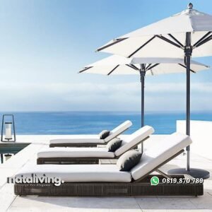 Kursi lonjer rotan sintetis kursi pantai terbaik nataliving furniture