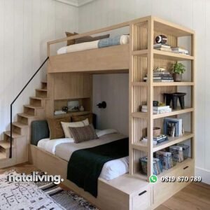 Dipan anak terbaru kayu jati tempat tidur anak tangga samping nataliving furniture