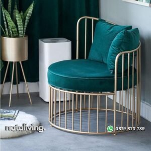 Kursi santai besi finishing gold kursi modern nataliving furniture
