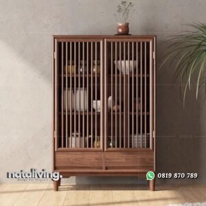 Bufet piring minimalis jari jari terbaru tempat penyimpanan elegan nataliving furniture