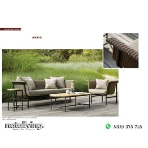 Sofa anzio rotan sintetis terbaru rangka besi full bantalan nataliving furniture