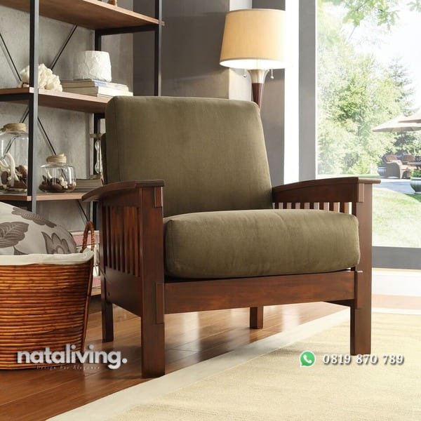 Kursi Tamu Kayu Jati 1 Seater / Sofa Santai nataliving furniture 1 Kursi Tamu Kayu Jati 1 Seater / Sofa Santai nataliving furniture 1