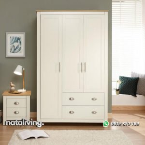 Lemari 3 Pintu Minimalis Model Putih Terbaru nataliving furniture