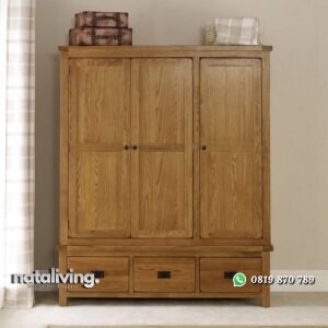 Lemari Baju 3 Pintu Minimalis Jati nataliving furniture