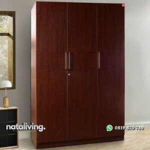 Lemari Baju Jati Jepara Arc Model Minimalis 3 Pintu nataliving furniture