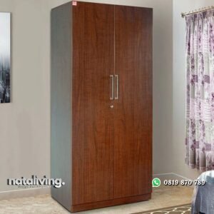 Lemari Baju Kayu Jati Jlo Model Minimalis 2 Pintu nataliving furniture