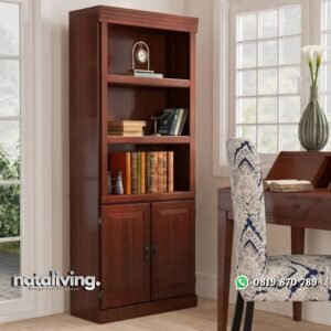 Lemari Buku Jati Minimalis Vincent Model Terbaru nataliving furniture