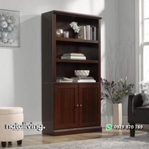 Lemari Buku Jati Terbaru Nicholas Model Minimalis nataliving furniture