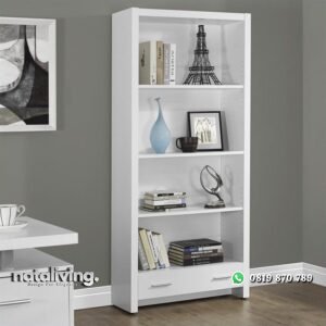 Lemari Buku Minimalis Putih Terbaru nataliving furniture