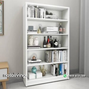 Lemari Buku Putih Minimalis Mcglory Model Terbaru nataliving furniture