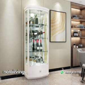 Lemari Pajangan Kaca Minimalis Exo Warna Putih nataliving furniture
