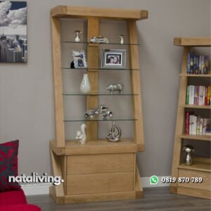 Lemari Pajangan Minimalis Modern Dari Kayu Jati nataliving furniture