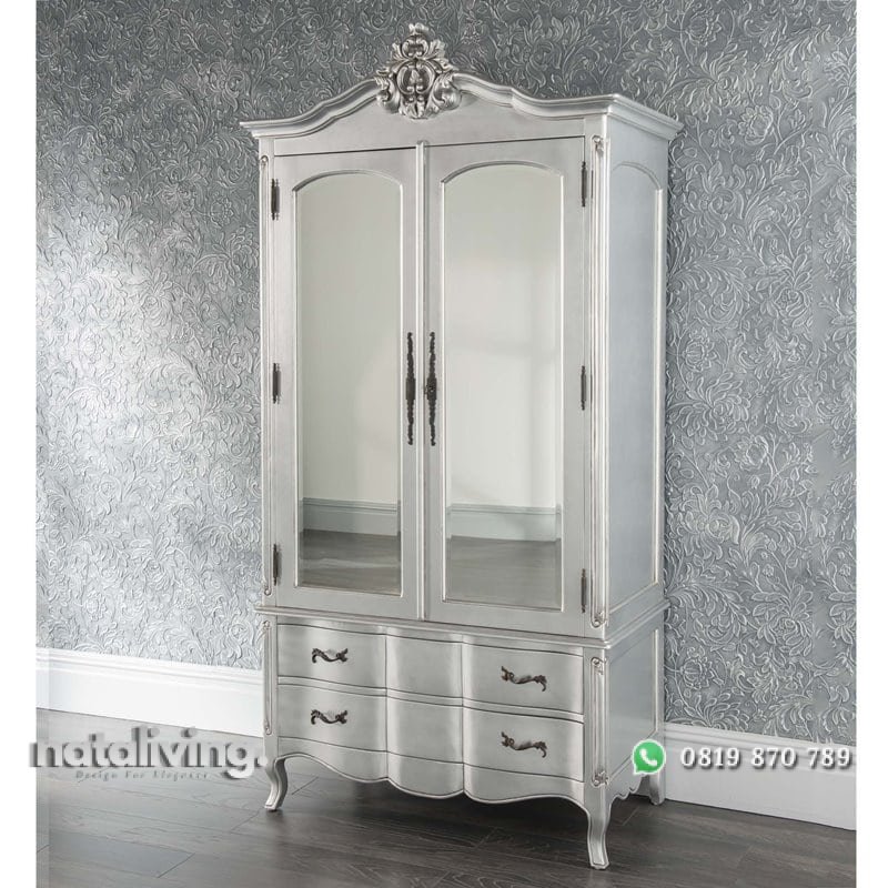 Lemari Pakaian Ukir Silver Estelle nataliving furniture 2 Lemari Pakaian Ukir Silver Estelle nataliving furniture 2