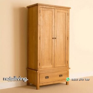 Lemari Pakaian 2 Pintu Kayu Jati Model Minimalis nataliving furniture