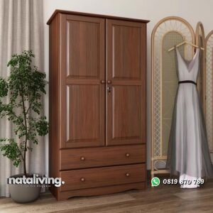 Lemari Pakaian Jati 2 Pintu Model Minimalis nataliving furniture
