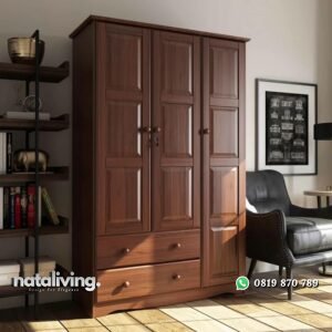 Lemari Pakaian Jati 3 Pintu Model Minimalis nataliving furniture