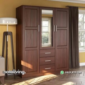 Lemari Pakaian Jati Terbaru Moira Model Minimalis nataliving furniture