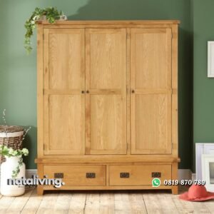 Lemari Pakaian Kayu Jati Minimalis 3 Pintu nataliving furniture