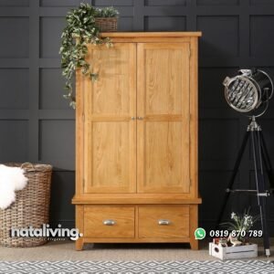 Lemari Pakaian Kayu Minimalis 2 Pintu nataliving furniture