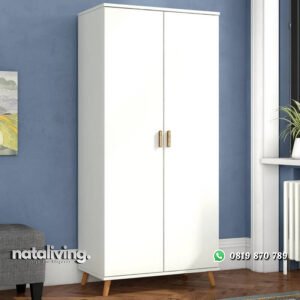 Lemari Pakaian Putih Terbaru Fals Model Minimalis nataliving furniture