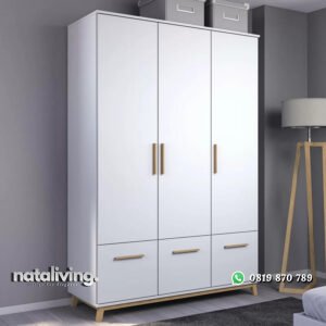 Lemari Pakaian Warna Putih Model Minimalis nataliving furniture