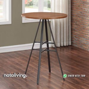 Meja Bar Industrial Model Minimalis Bundar Jepara nataliving furniture