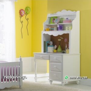 Meja Belajar Anak Perempuan “Putih” nataliving furniture