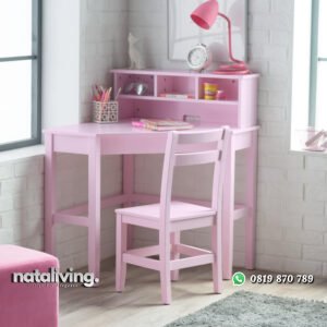 Meja Belajar Anak Perempuan Model Minimalis Pink nataliving furniture