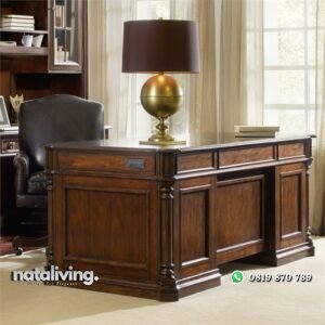 Meja Kantor Jati Minimalis Klasik Untuk Direktur nataliving furniture