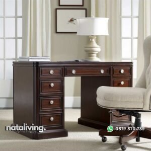 Meja Kantor Kayu Jati 8 Laci nataliving furniture