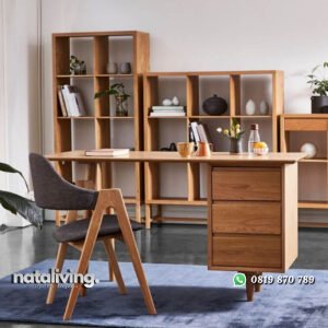 Meja Kantor Scandinavian Model Minimalis Jati nataliving furniture
