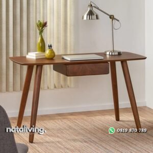 Meja Kerja Jati Jepara Stillmore Model Minimalis nataliving furniture