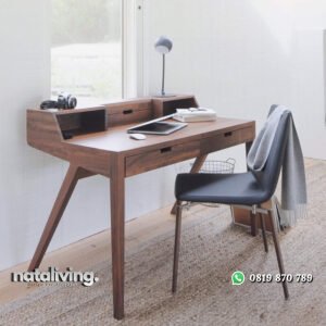 Meja Kerja Jati Terbaru Model Minimalis Retro Modern nataliving furniture