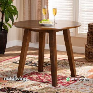 Meja Makan Bundar Terbaru Gaya Minimalis Jati nataliving furniture