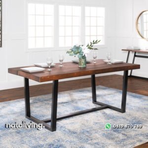Meja Makan Modern Kaki Besi Model Minimalis nataliving furniture