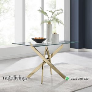 Meja Makan Stainless Minimalis Leo Model Terbaru nataliving furniture