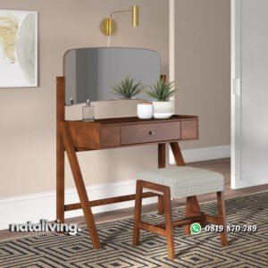 Meja Rias Jati Vibe Model Retro Minimalis Jepara nataliving furniture