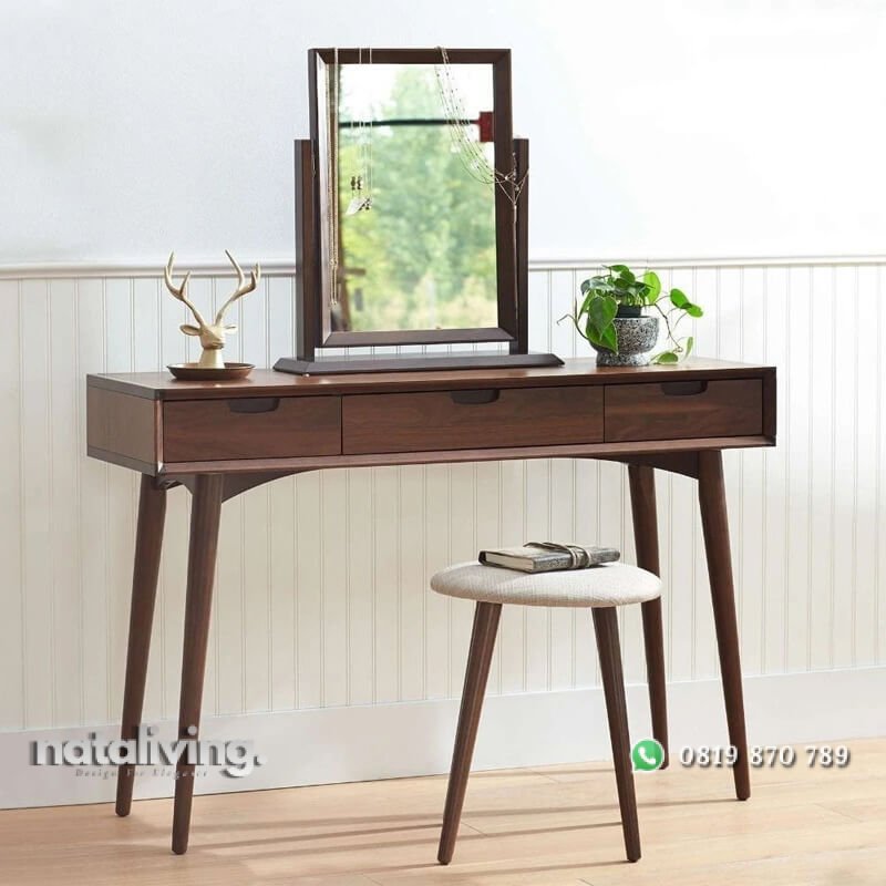 Meja Rias Kayu Jati Model Retro Minimalis Jepara nataliving furniture 1 Meja Rias Kayu Jati Model Retro Minimalis Jepara nataliving furniture 1
