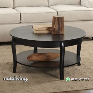 Meja Tamu Jati Bundar Desain Minimalis nataliving furniture
