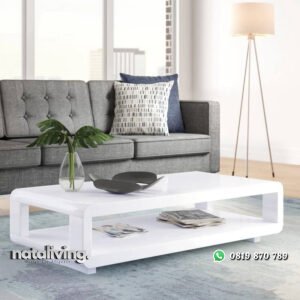 Meja Tamu Putih Terbaru Kemmer Model Minimalis nataliving furniture