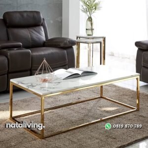 Meja Tamu Stainless Marmer Model Minimalis nataliving furniture
