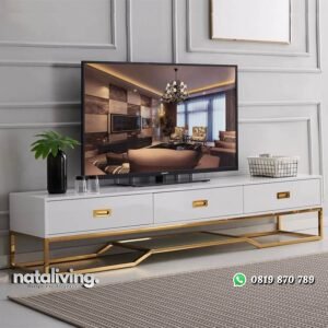 Meja TV Stainless Model Minimalis Modern Murah nataliving furniture