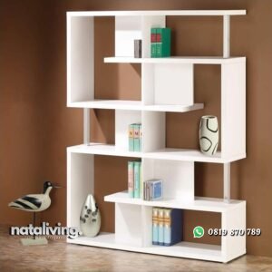 Rak Buku Dinding Minimalis Putih nataliving furniture