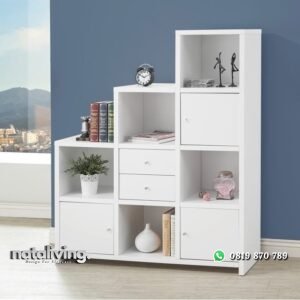 Rak Buku Kayu Model Unik Terbaru nataliving furniture