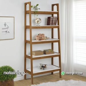 Rak Buku Minimalis Terbaru Dari Kayu Jati Jepara nataliving furniture