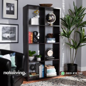 Rak Buku Sederhana Gaya Minimalis Dari Kayu Jati nataliving furniture